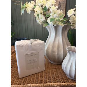 King 600 Thread Count Sateen Sheet Set White - Casaluna